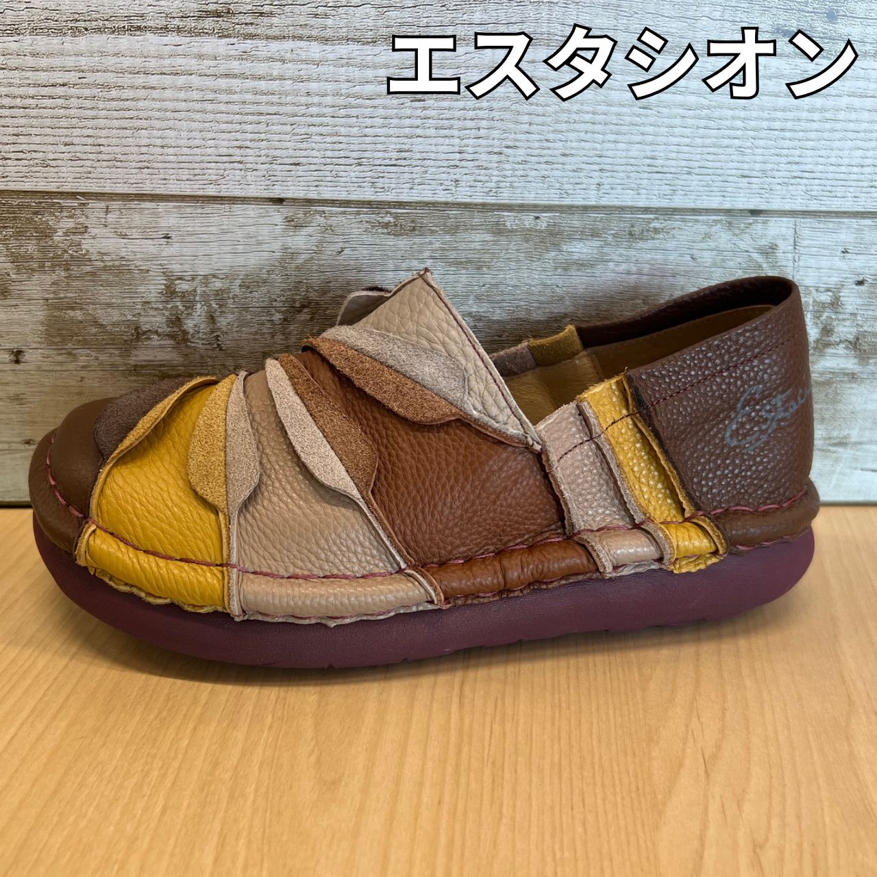 Estacion エスタシオン カラフル 本革スリッポンシューズ tge589