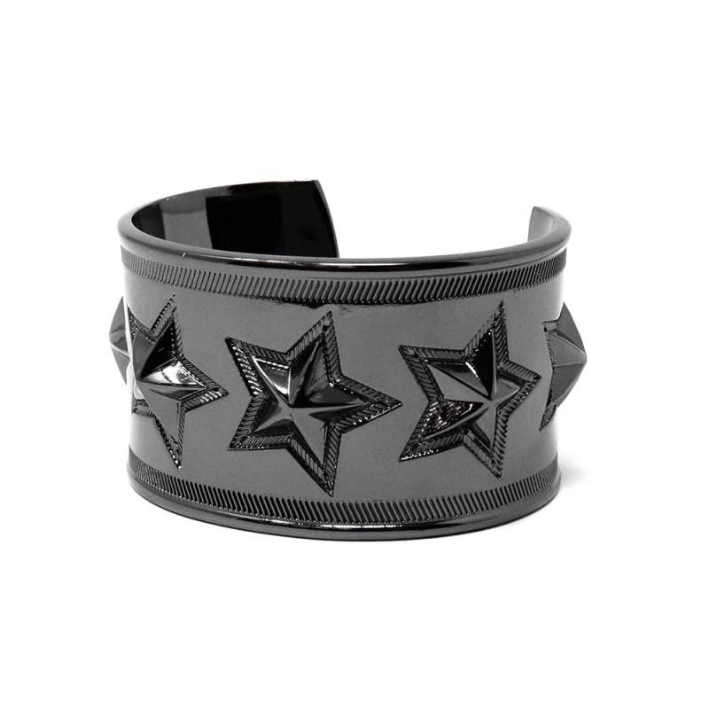 H.N.Z 真鍮 スタースタッズ デザイン バングル ブレスレット シルバー