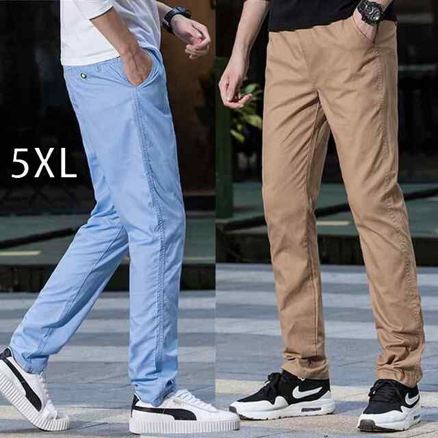 [5XL]メンズ ファッション 服 男性用 オシャレ シンプル 大人 かっこいい 大きいサイズ ストリート 紳士服 夏 カジュアル パンツ 韓国スタイル スリム ストレート スーツ ロング