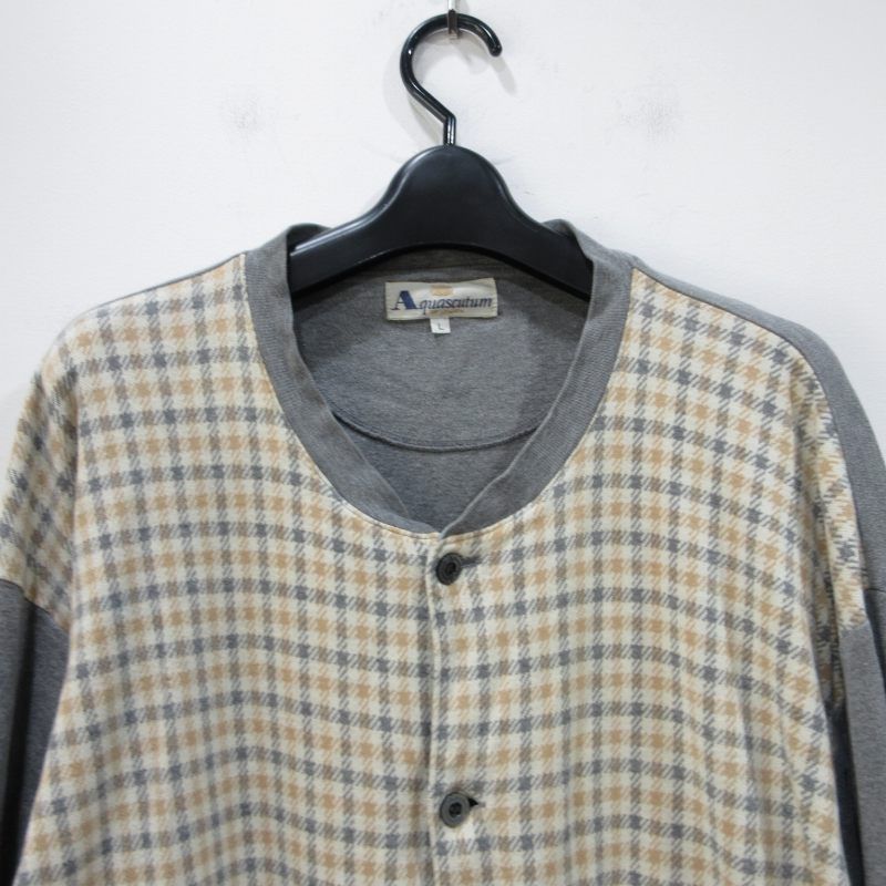 アクアスキュータム AQUASCUTUM カーディガン チェック 切替