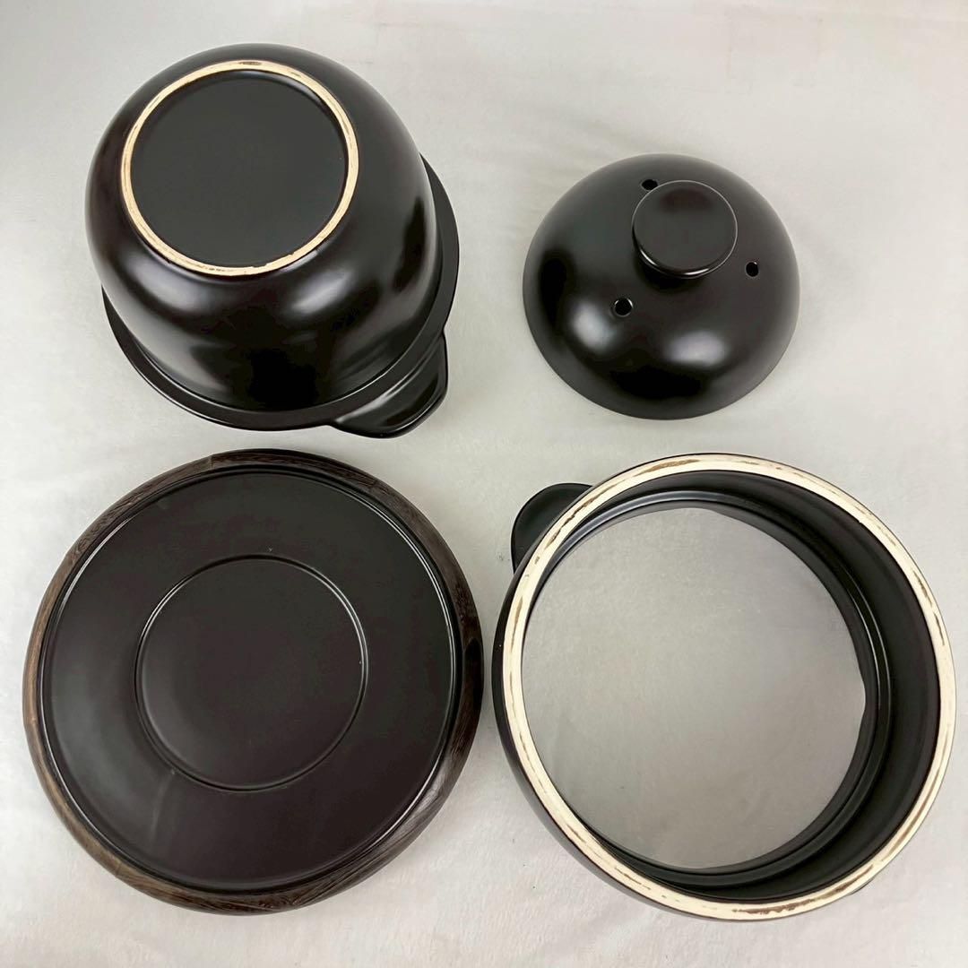 クリヤマ 黒樂 かまどご飯釜（大）1〜4号 蓄熱炊き 土鍋圧釜 WA-