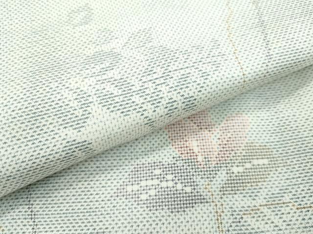 平和屋本店□極上 本場大島紬 白大島 9マルキ 草花文 逸品 CZAA2581s5