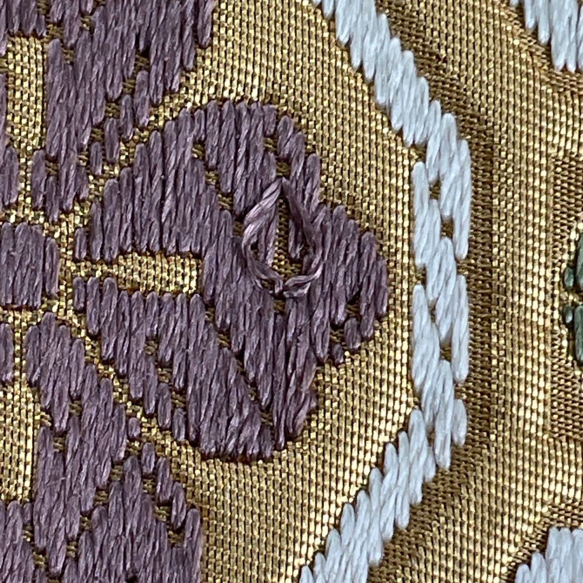 袋帯　蜀江紋　金通し　花紋　十字　くすみカラー　着物　022 a d 袋帯 蜀江紋 金通し 花紋 十字 くすみカラー 着物 022 a d