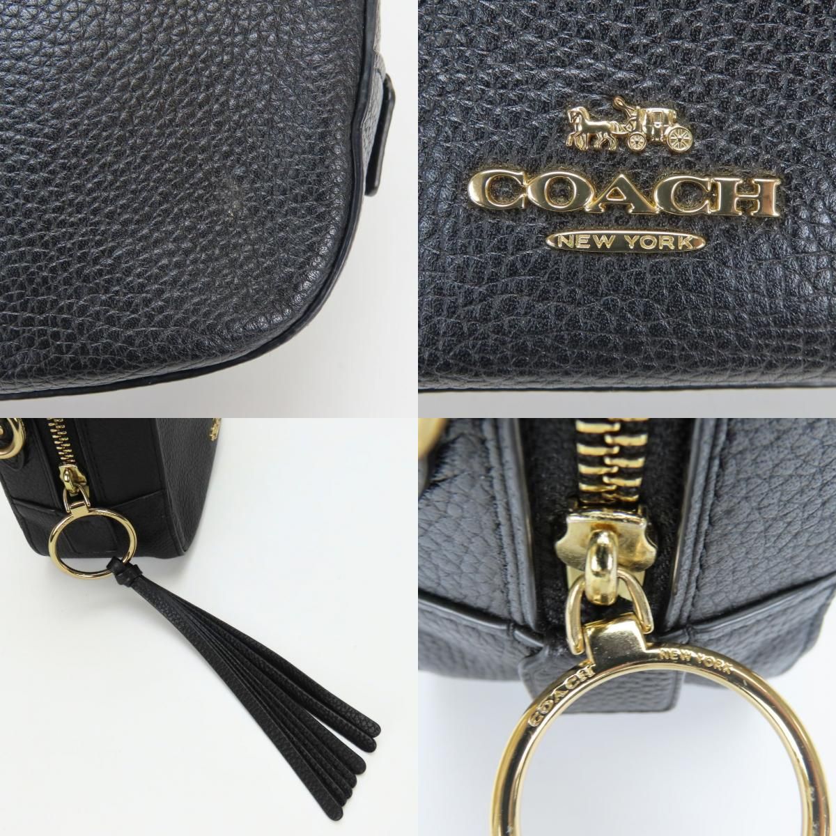【中古】 コーチ ショルダーバッグ 29411 カメラバッグ レザー ブラック ゴールド金具 2WAY 斜め掛け ポシェット ポーチ 普段使い レディース 女性 COACH 中古】 コーチ ショルダーバッグ 29411 カメラバッグ レザー ブラック
