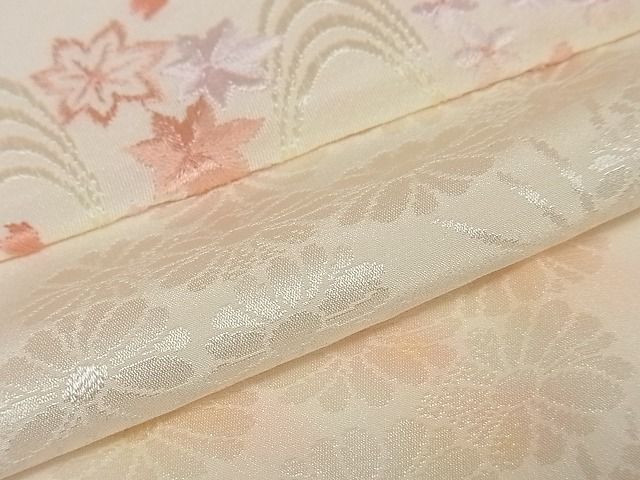 平和屋2□上質な長襦袢 半衿刺繍 単衣 草花地紋 暈し染め 逸品 ma3243