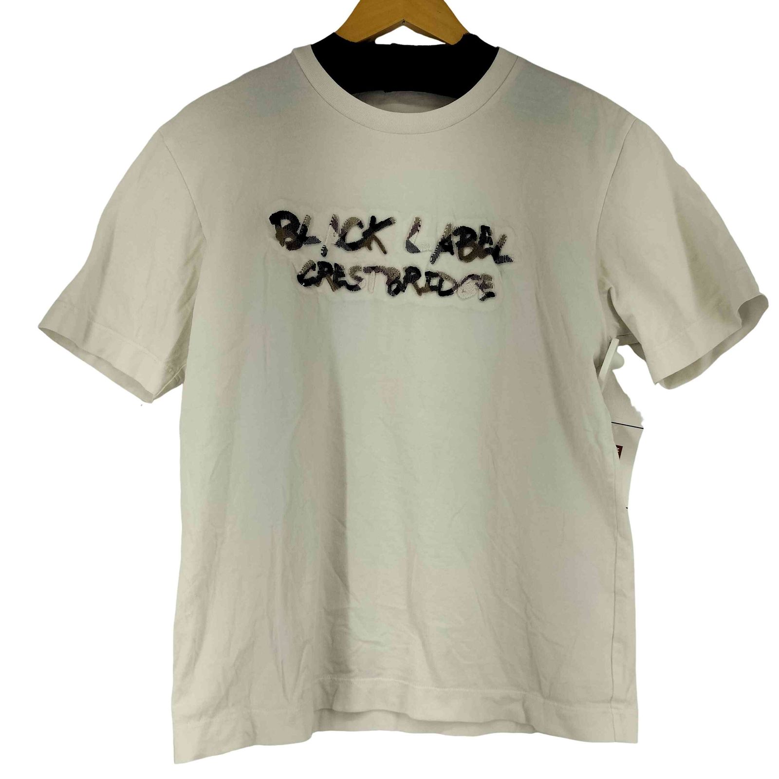 ブラックレーベルクレストブリッジ BLACK LABEL CRESTBRIDGE フロントフロッキーロゴ S/S Tシャツ メンズ import：M 