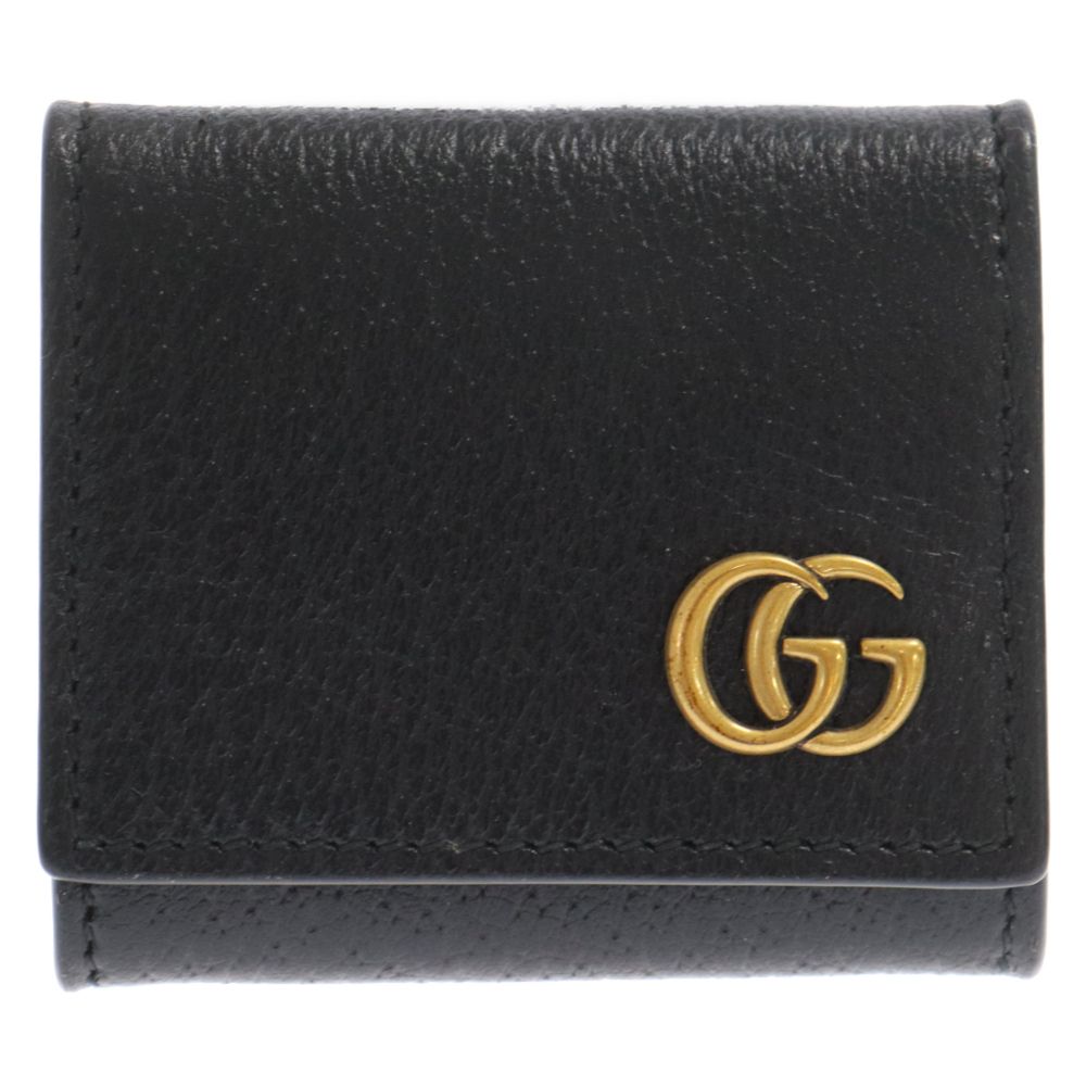 GUCCI グッチGGマーモント ブラック ケース 小銭入れ 内外美品❣️ GUCCI (グッチ) GGマーモント コインケース ブラック 473959・2091
