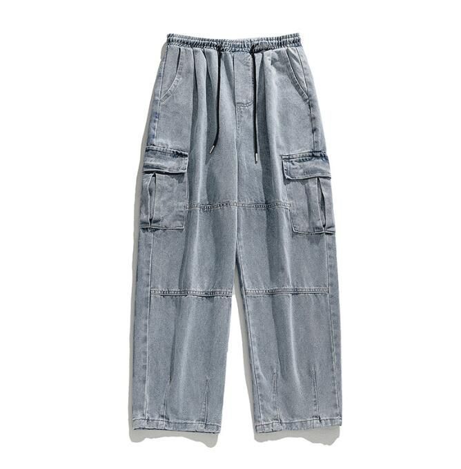 カーゴパンツ メンズ デニム ワイドパンツ ウエストゴム