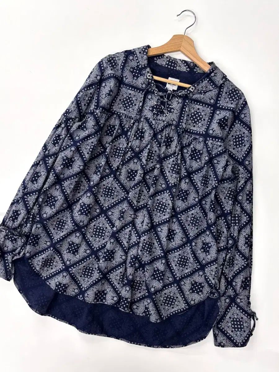 AIE エーアイイー シャツ ネイビー ペイズリー 迷彩 カモ柄