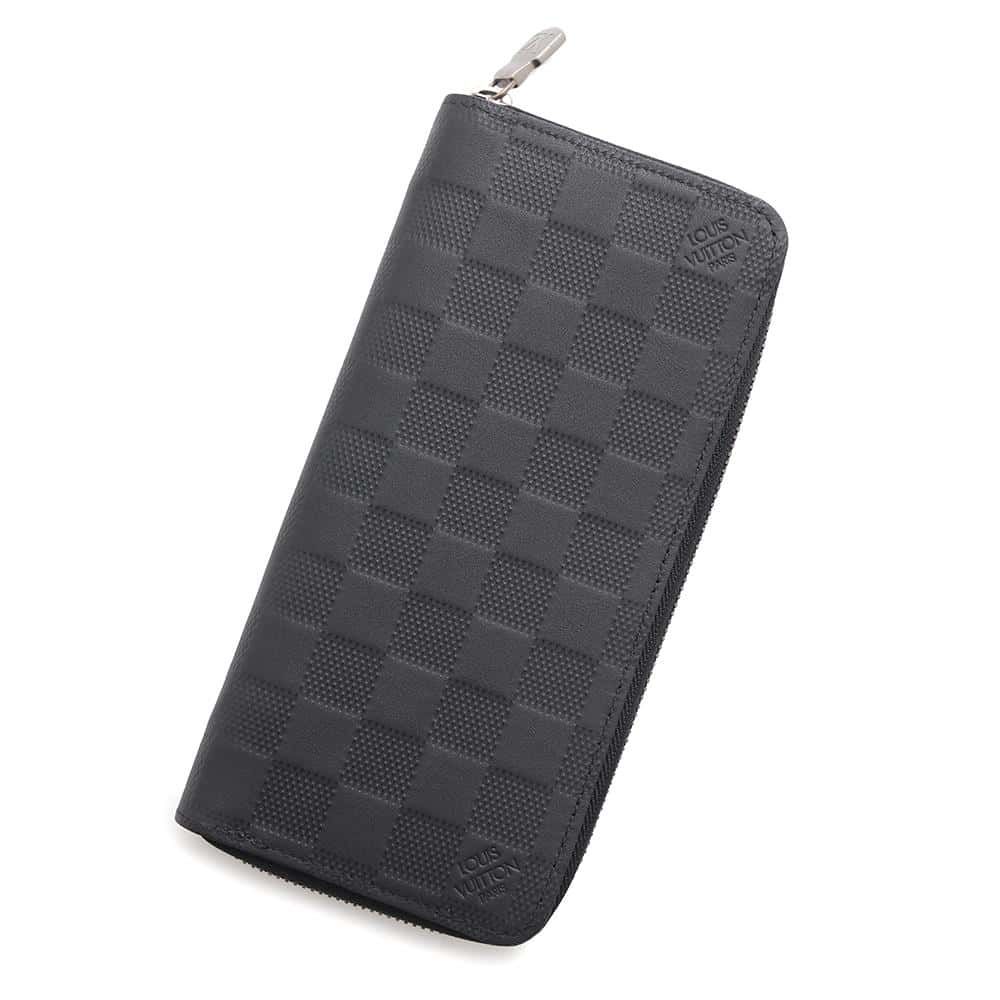 ルイヴィトン 長財布 ダミエ・アンフィニ ジッピーウォレット・ヴェルティカル N63548 LOUIS VUITTON ブラック 黒