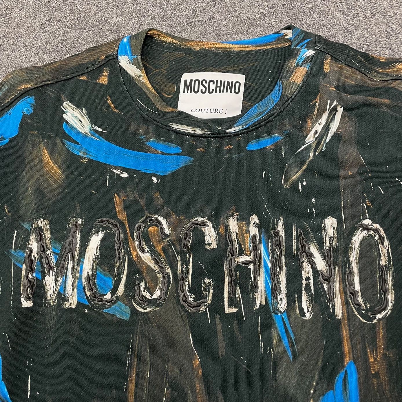 MOSCHINO ペイント スウェット カットソー クルーネック トレーナー