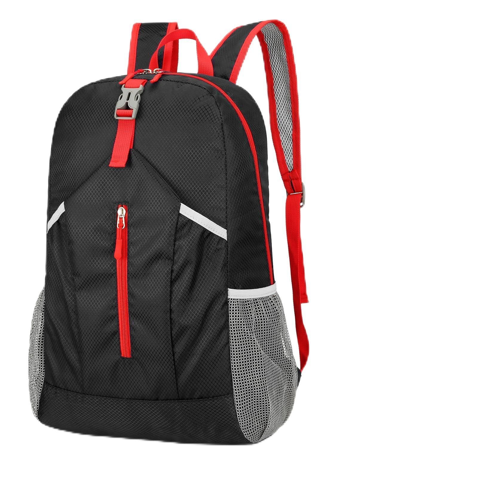 Color:ブラック [FYMOHIEE] アウトドアリュック 折り畳みリュック メンズ 登山リュック 軽量 バックパック 小さめ 防水 スタッフバッグ ナップサック 大容量 デイパック 防災 旅行 (ブラック)