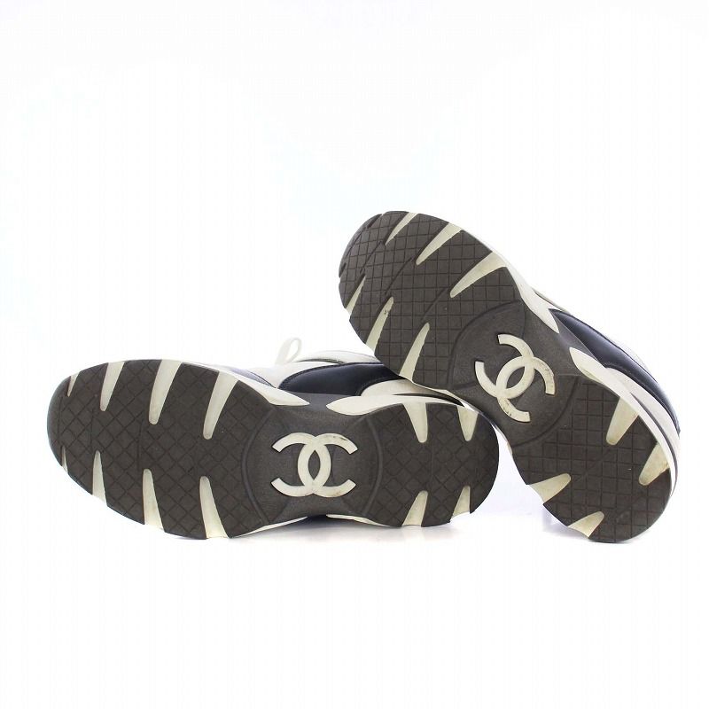 シャネル CHANEL ココマーク スエード スニーカー ローカット 37.5