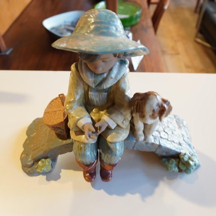 リヤドロ 凍った川で魚釣り 12237 男の子 陶器 LLADRO