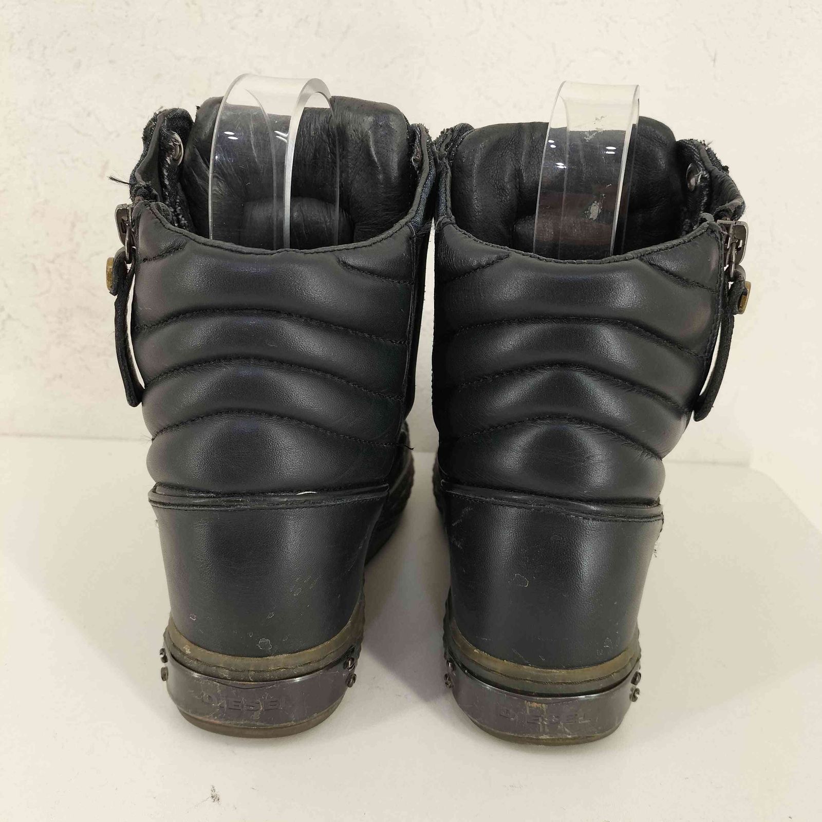 24cm レア希少 DIESEL 厚底ブーツ ハイカットスニーカー 黒 ブラック 24cm レア希少 DIESEL 厚底ブーツ ハイカットスニーカー 黒 ブラック