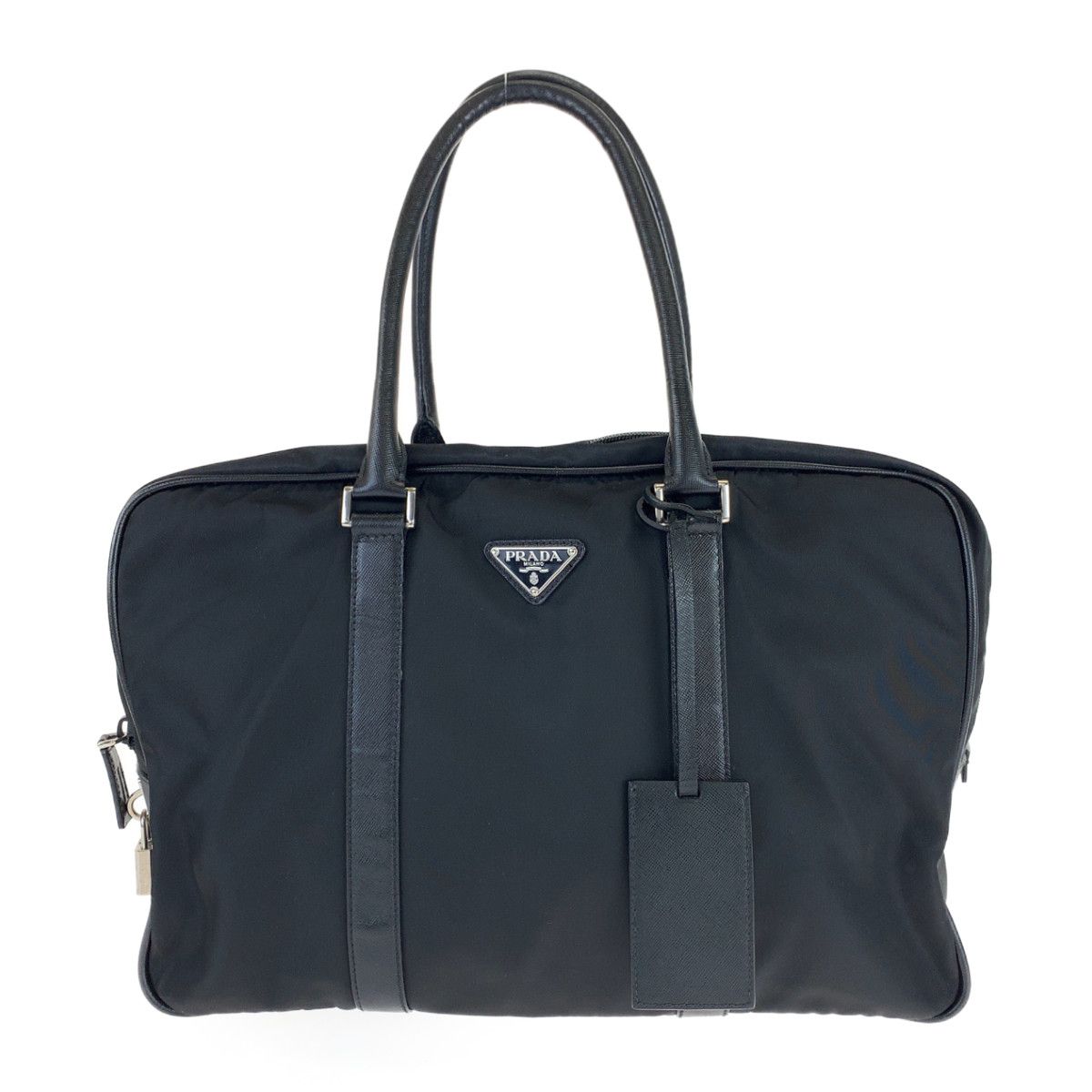 ストア PRADA プラダ ブリーフケース ハンドバッグ ナイロン ブラック