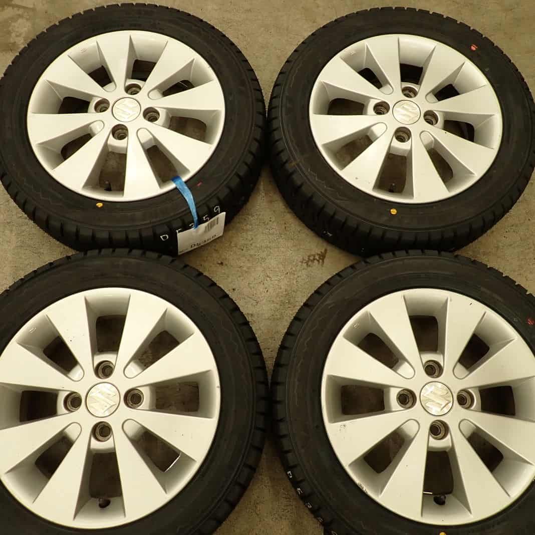 155/55R14 グッドイヤー アイスナビ６ スズキ純正アルミホイール 14X4.5J 100-4H+50中古 爆買い，送料無料 中古タイヤ 155／55R14 グッドイヤー GY アイス