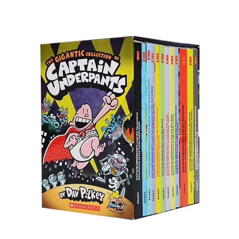 Captain Underpants 12巻セット Dav Pilkey英語絵本 Captain Underpants Books 1-12 FULL COLOR Complete HARDCOVER