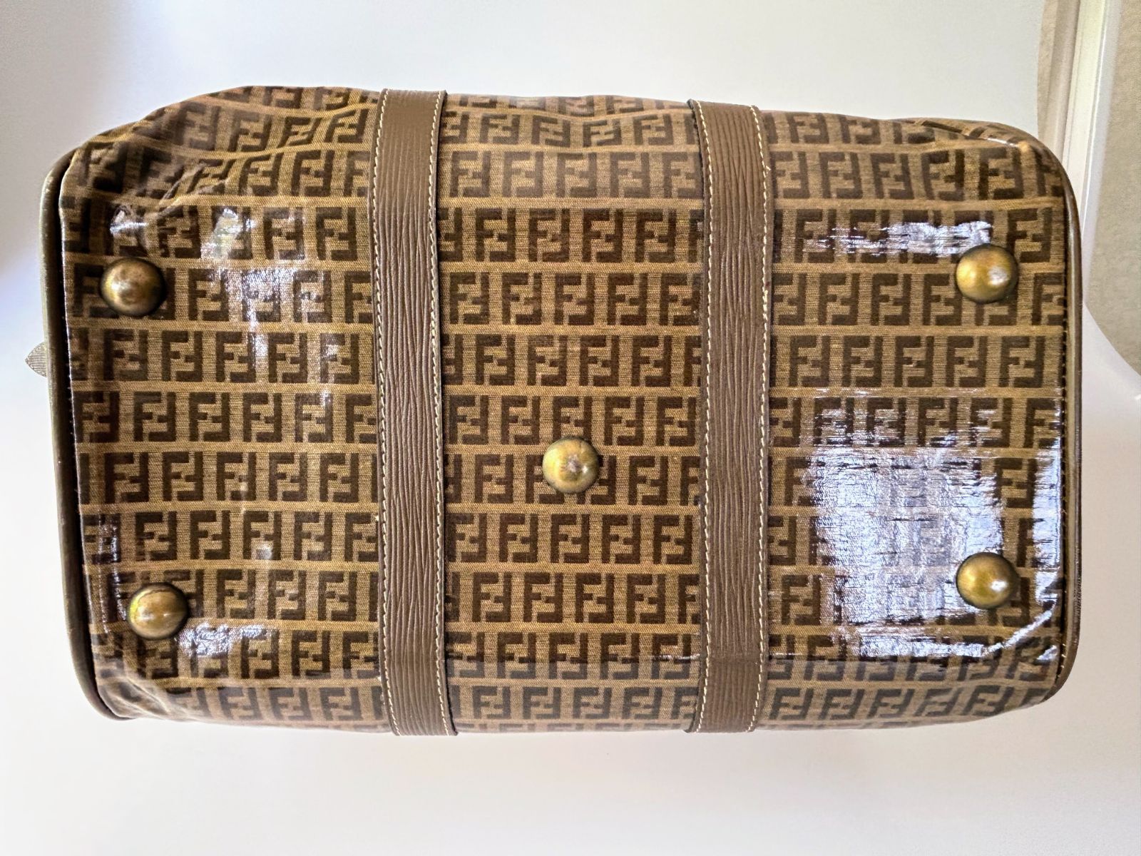 FENDI フェンディボストンバッグ希少ビニールコーティングズッカ柄ヴィンテージ FENDI フェンディ ボストンバッグ 希少 ビニールコーティング