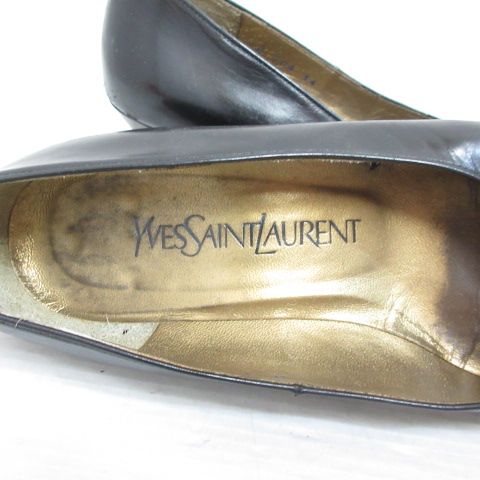 美品 SAINT LAURENT ブラックレザーシューズ イヴサンローラン YVES SAINT LAURENT リーガル社製 レザー