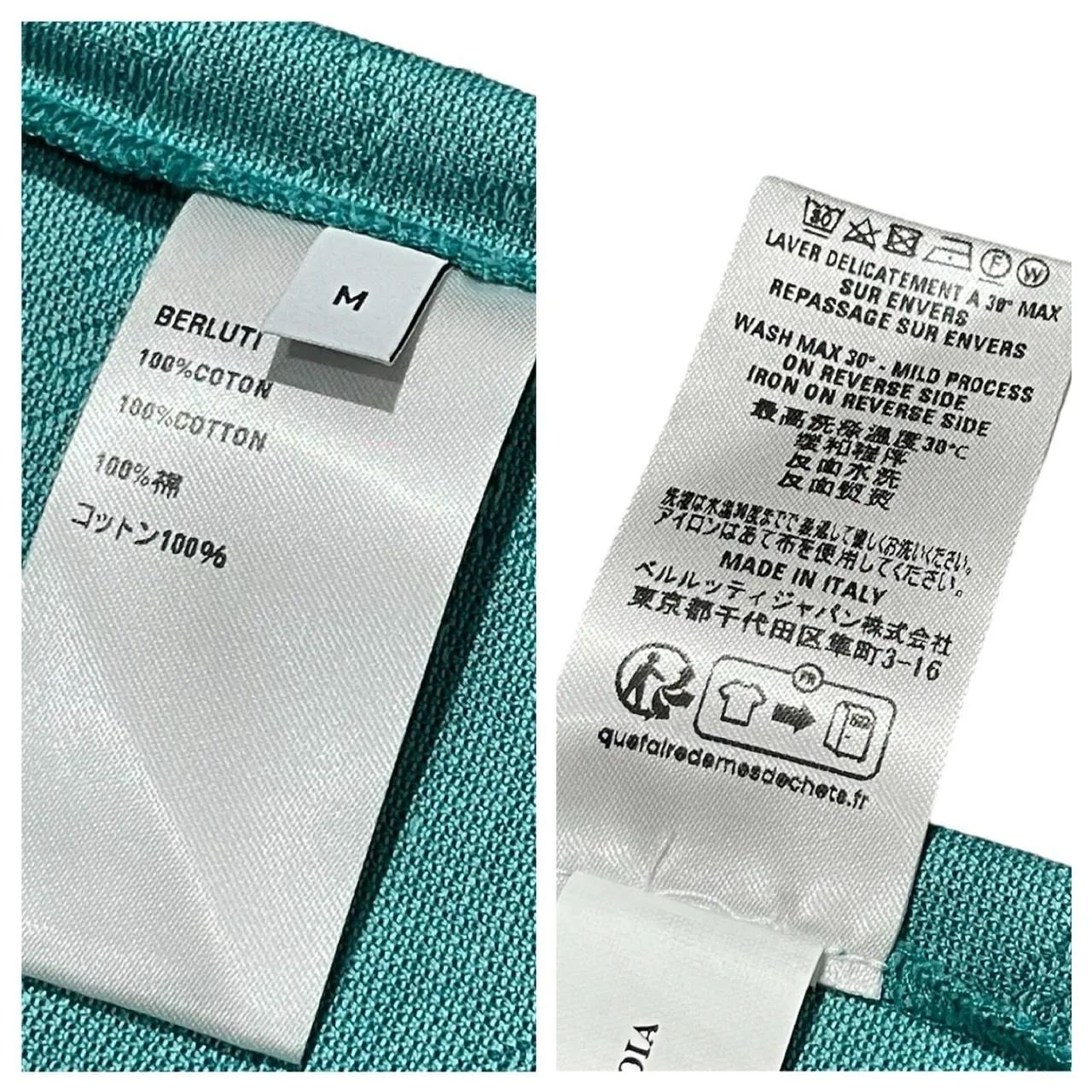 ベルルッティ Berluti スクリットピケ Tシャツ ジャガード AQUA