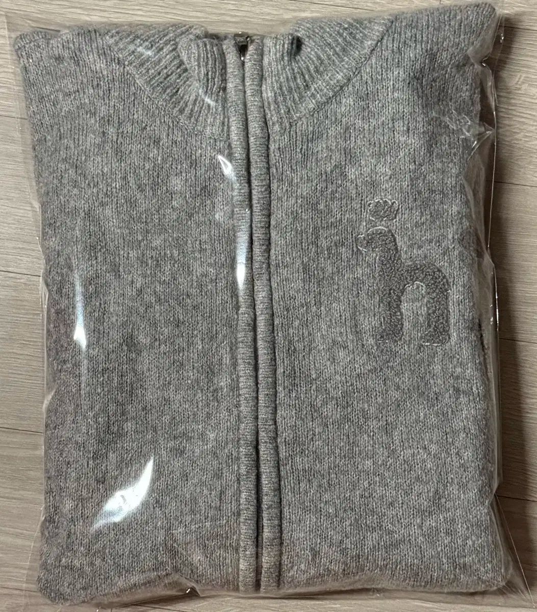 HAZZYS へジス ゴルフ 防風 ニット フルジップアップ グレー メンズ95-細身100