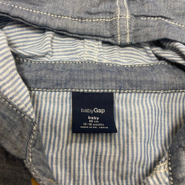 babyGap ベビーギャップ デニム風シャツ 長袖 パーカー 80 青 春夏秋