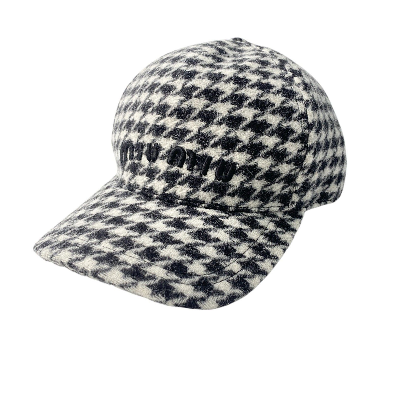 美品 miumiu 千鳥柄　ウール　キャップ 美品 miumiu 千鳥柄 ウール キャップ 【公式通販】