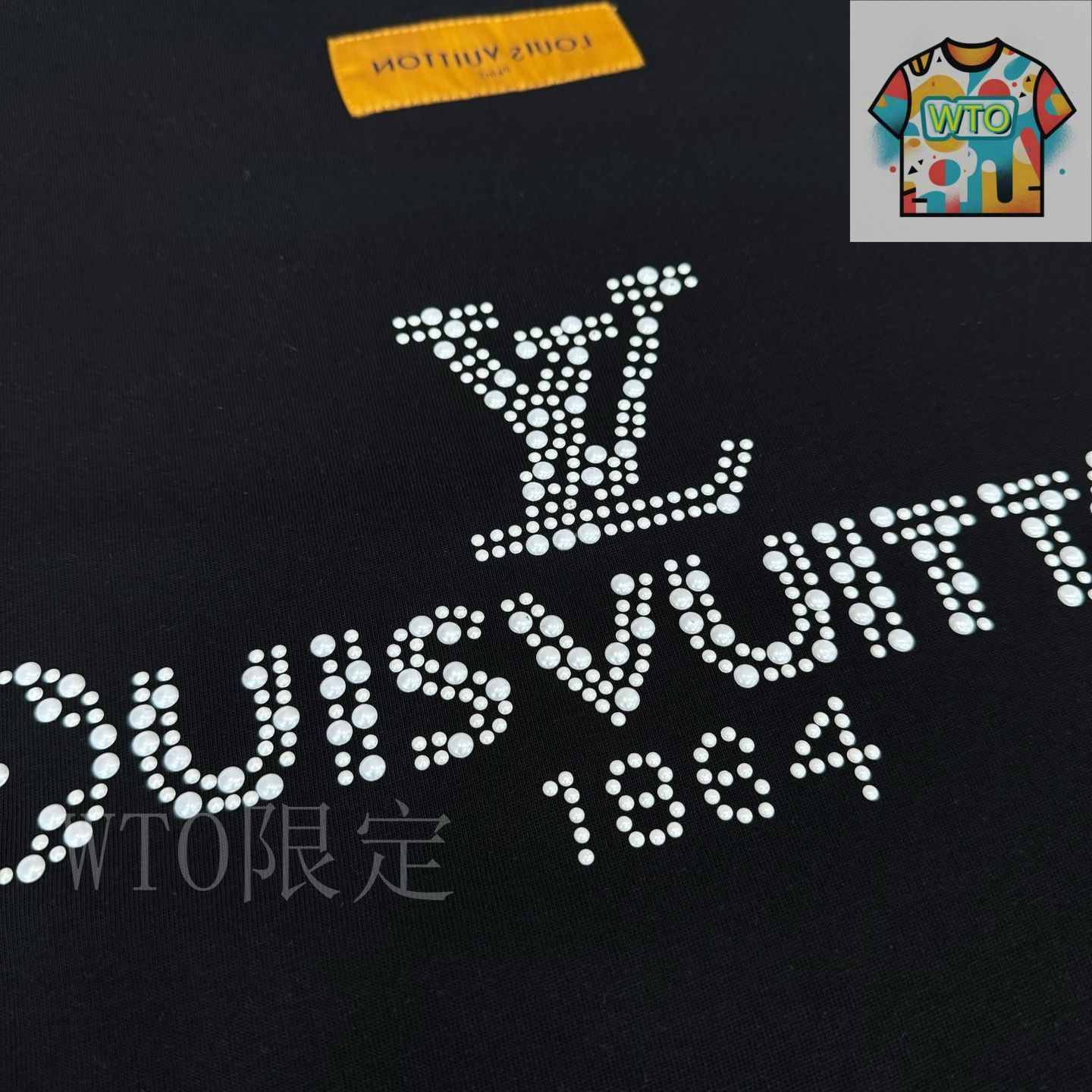 今日WTO】LV Sequin & Rhinestone Logo 円領 T シャツ-UJ16