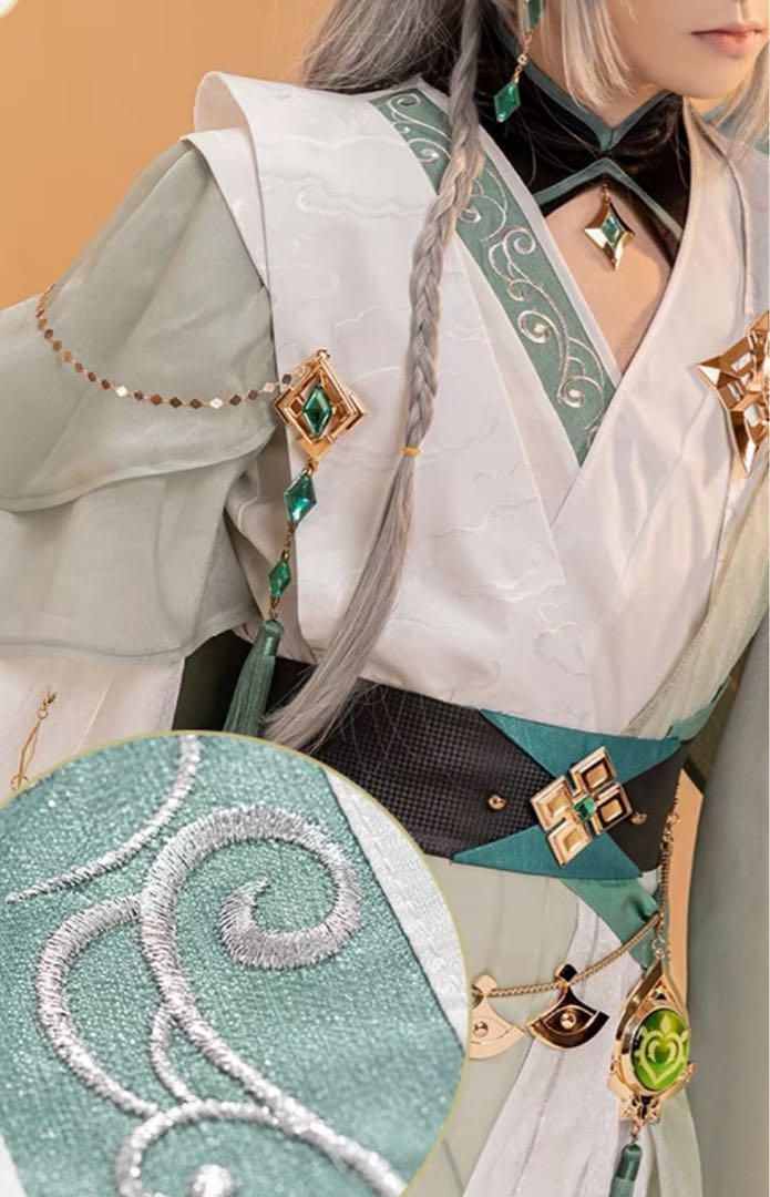 新品未使用 猫屋 原神 アルハイゼン 漢服 コスプレ衣装 ウィッグ