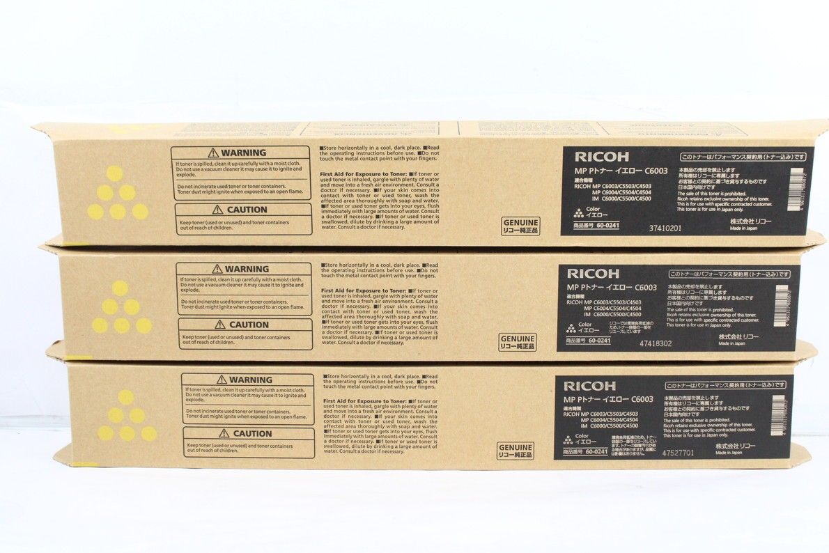 未使用 RICOH 純正 トナー C6003 4色12本（シアン・マゼンタ・イエロー・ブラック）  リコー ITLU2LEXETIG-YR-N185-byebye RICOH - 未使用 RICOH 純正 トナー C6003 4色12本（シアン