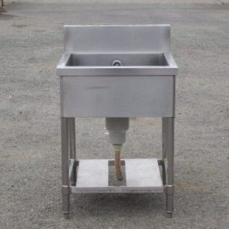 業務用 ステンレス 1槽 シンク W60 D60 H80 15 cm 厨房 槽内寸W52D47深25cm すのこさび