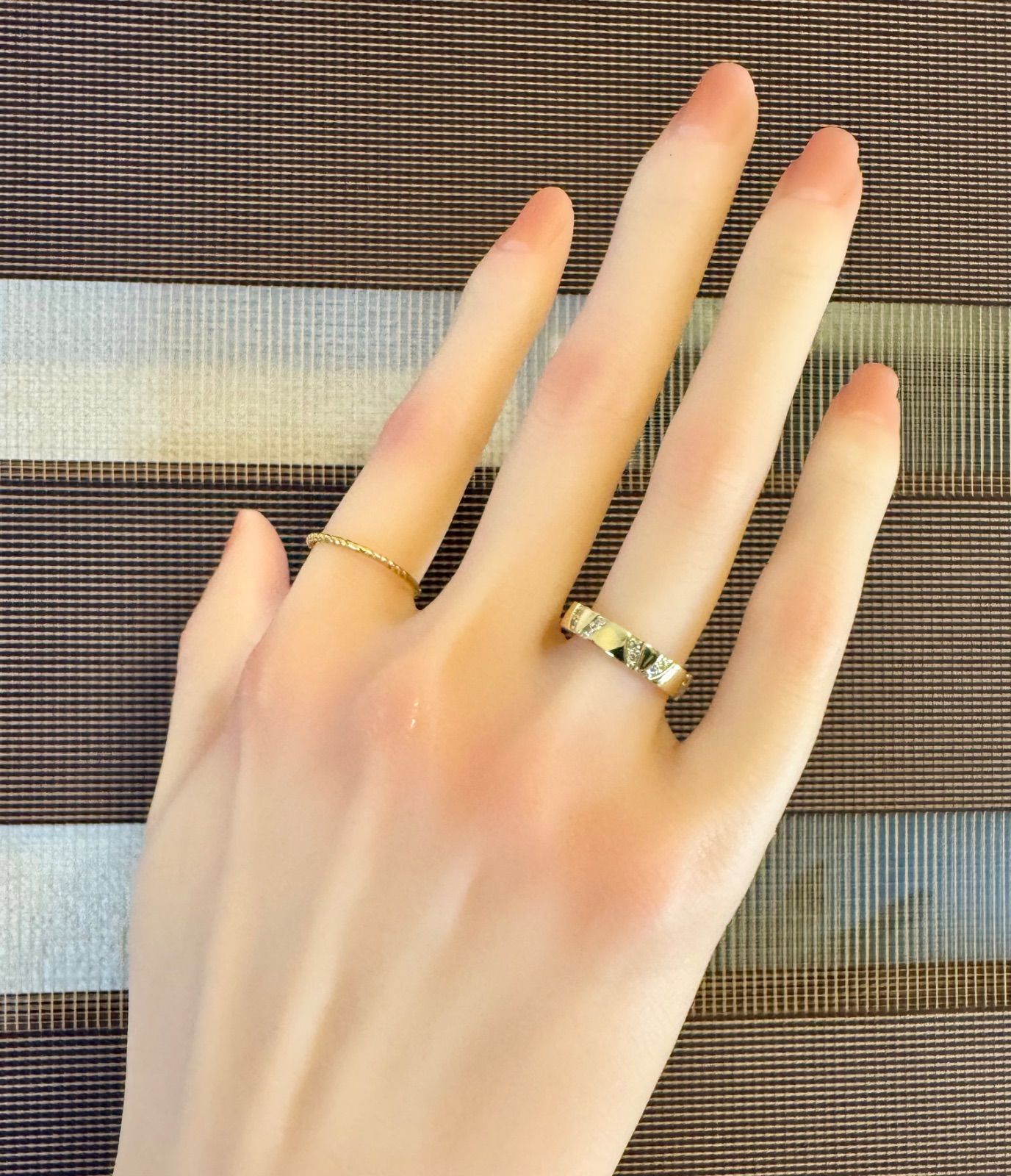 新品磨き済◇ギリオン◇12.5号*ダイヤモンド*K18*remax*健康リング