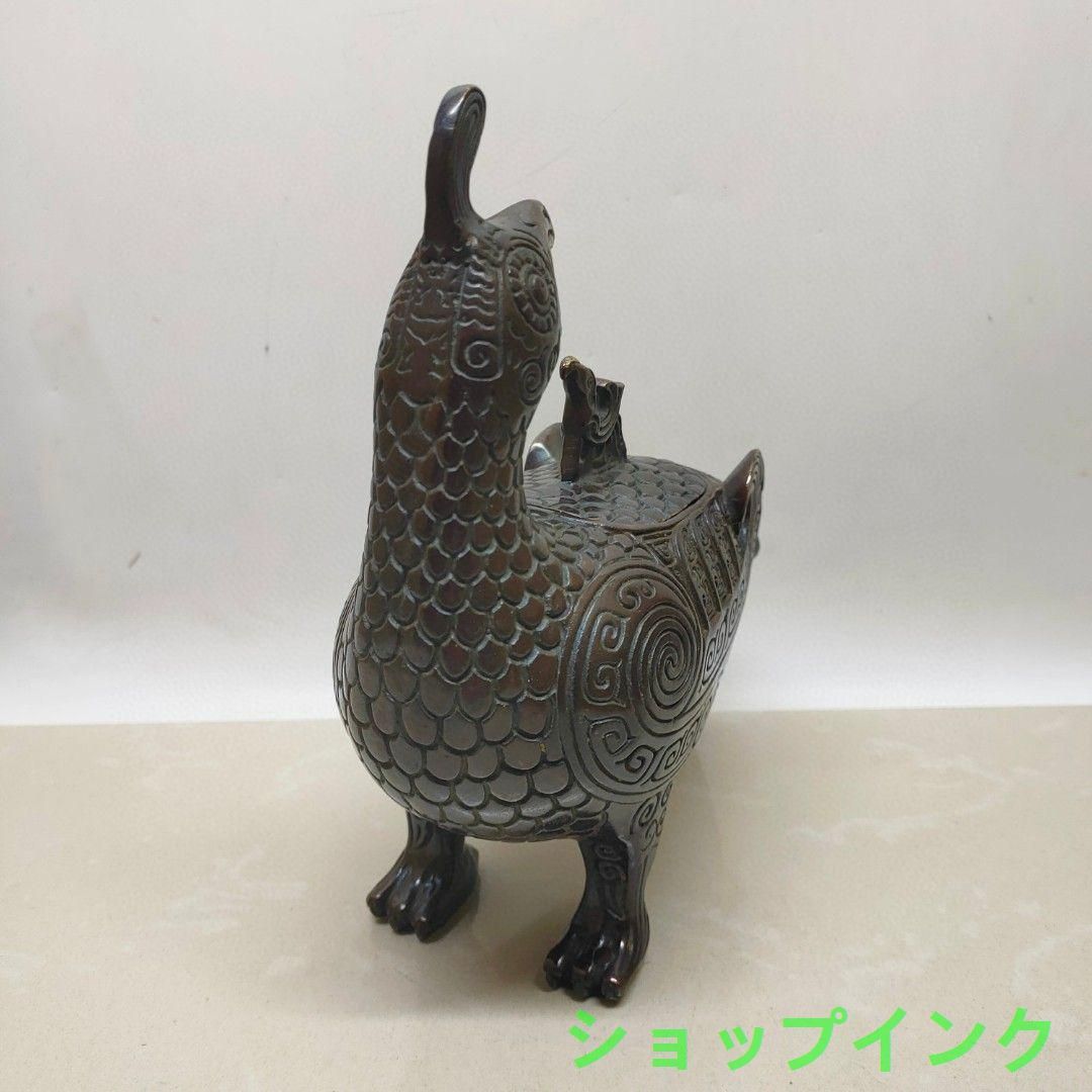 銅器 鳥尊 酒器 装飾品 現代工芸品美術品 置物 | 金属工芸