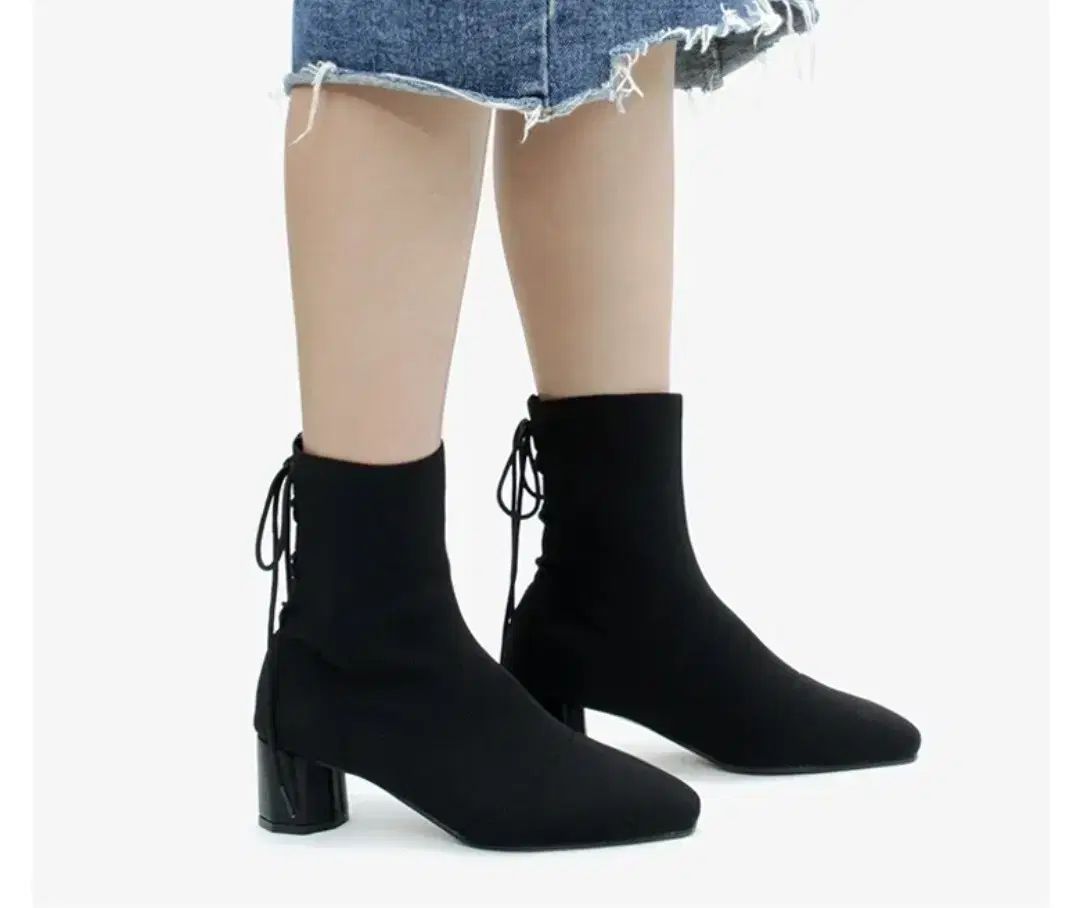 セクシー 黒 ソックス アンクル ブーツ レディース シューズ 225