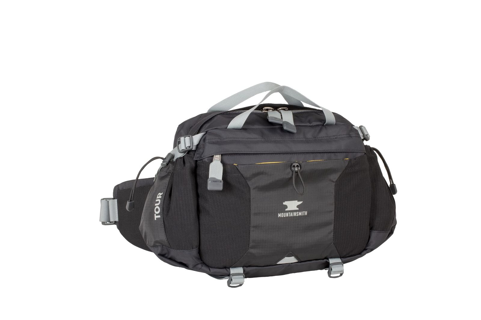 Mountainsmith ツアー腰用ウエストパック ランニング ハイキング サイクリング 旅行 アウトドアスポーツアクティビティ デュアルウォーターボトルホルダー付き グレーブラック One Size メッセン グレーブラック One Size
