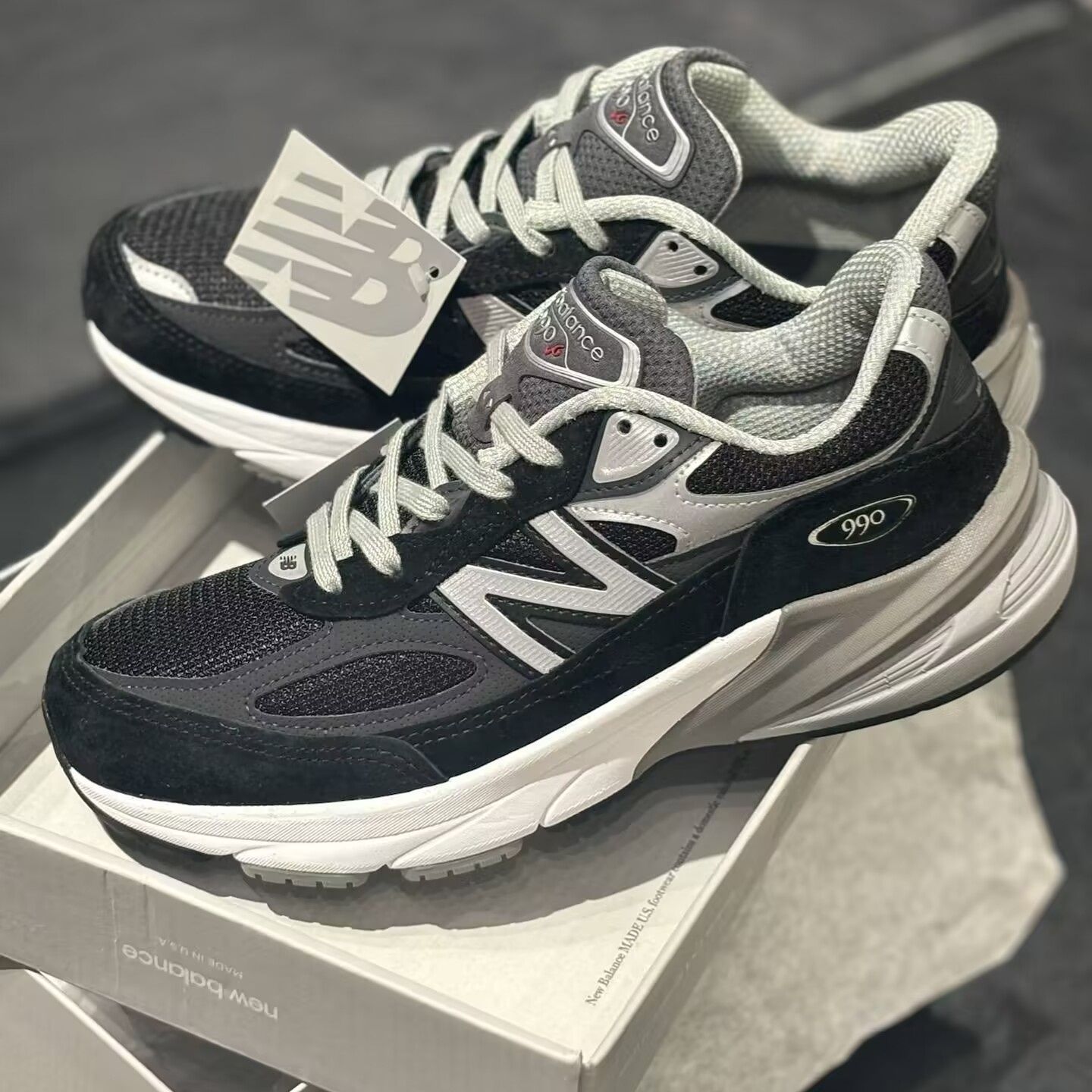 24cm USA製 ニューバランス W990BK6 黒 V6 レザー スニーカー 24cm USA製 ニューバランス W990BK6 黒 V6 レザー スニーカー