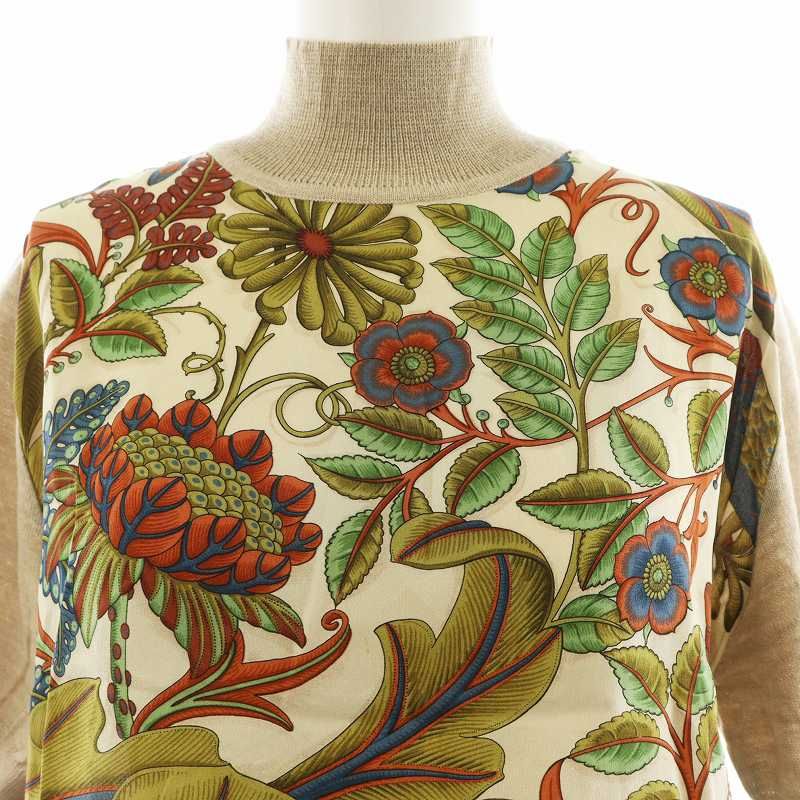 極美品☆サルヴァトーレフェラガモ シルク コットン 半袖ニット 花柄 サルヴァトーレフェラガモ Salvatore Ferragamo ニット