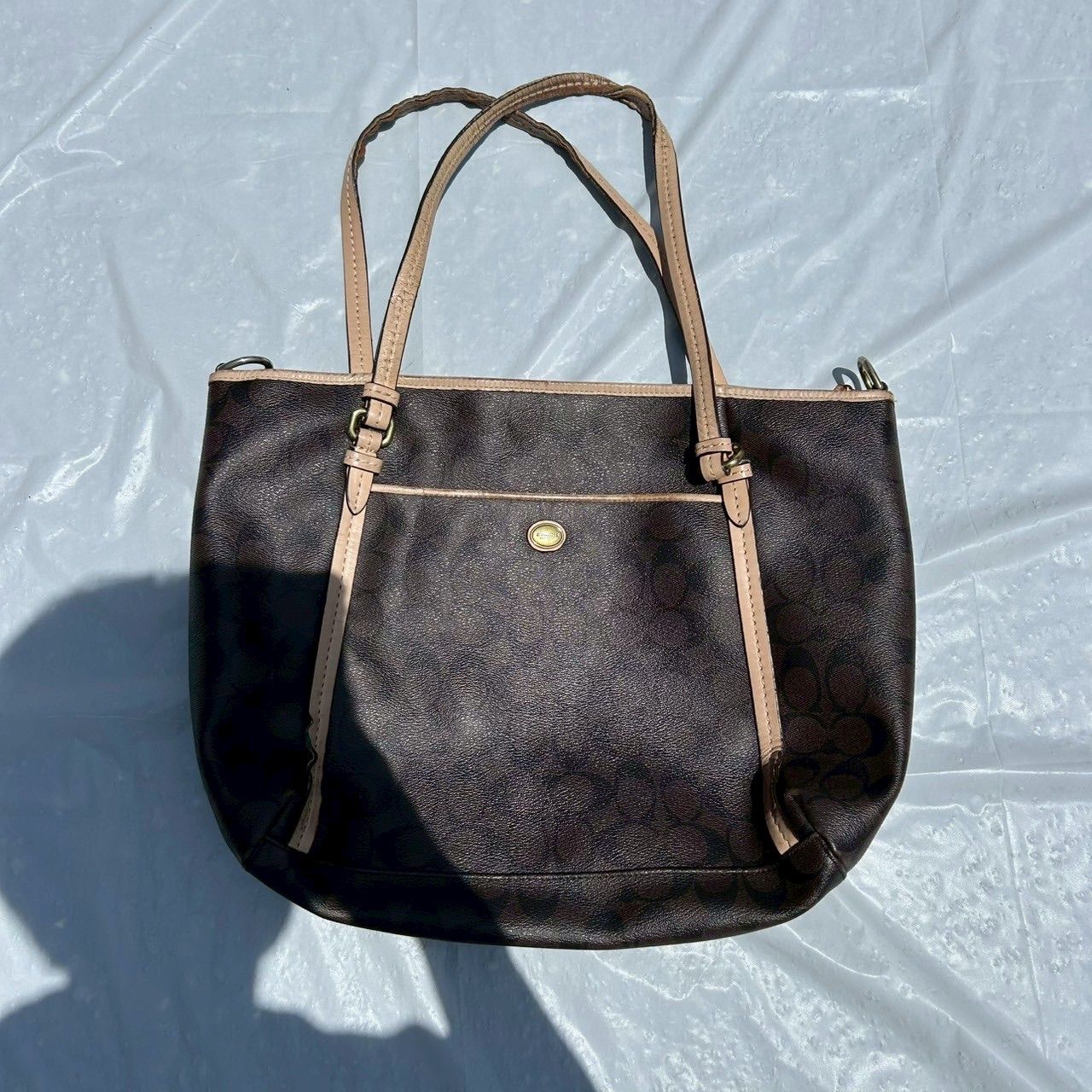 COACH コーチ シグネチャー ハンドバッグ トートバッグ　ブラウン系 COACH コーチ トートバッグ ハンドバッグ シグネチャー 茶色