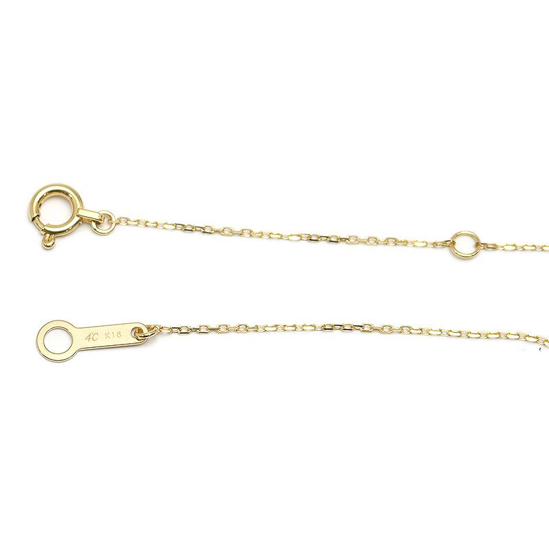 美品【4℃　ヨンドシー】現行　K18YG ダイヤモンド　ライン　ネックレス ヨンドシー 4℃ イニシャル【Y】 ダイヤモンドピンクゴールド
