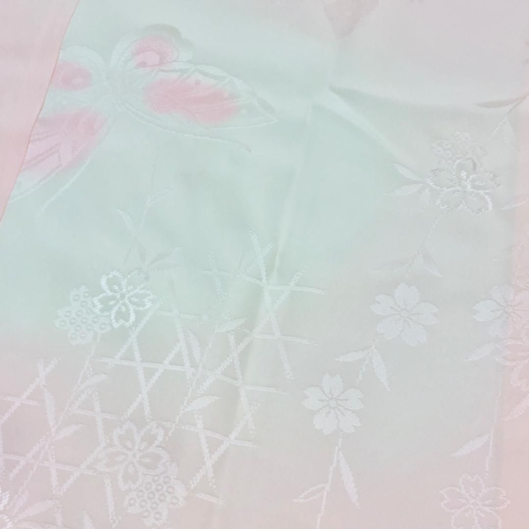 ☆ 長襦袢 振袖 花模様 乳白色 半衿付 J-306 長襦袢 振袖 花模様 乳白色 半衿付 J-306の通販 by リユース着物
