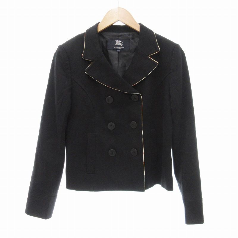 バーバリー ロンドン BURBERRY LONDON ジャケット ダブルブレスト 袖裏ノバチェック 160 黒 ブラック |JS GY99