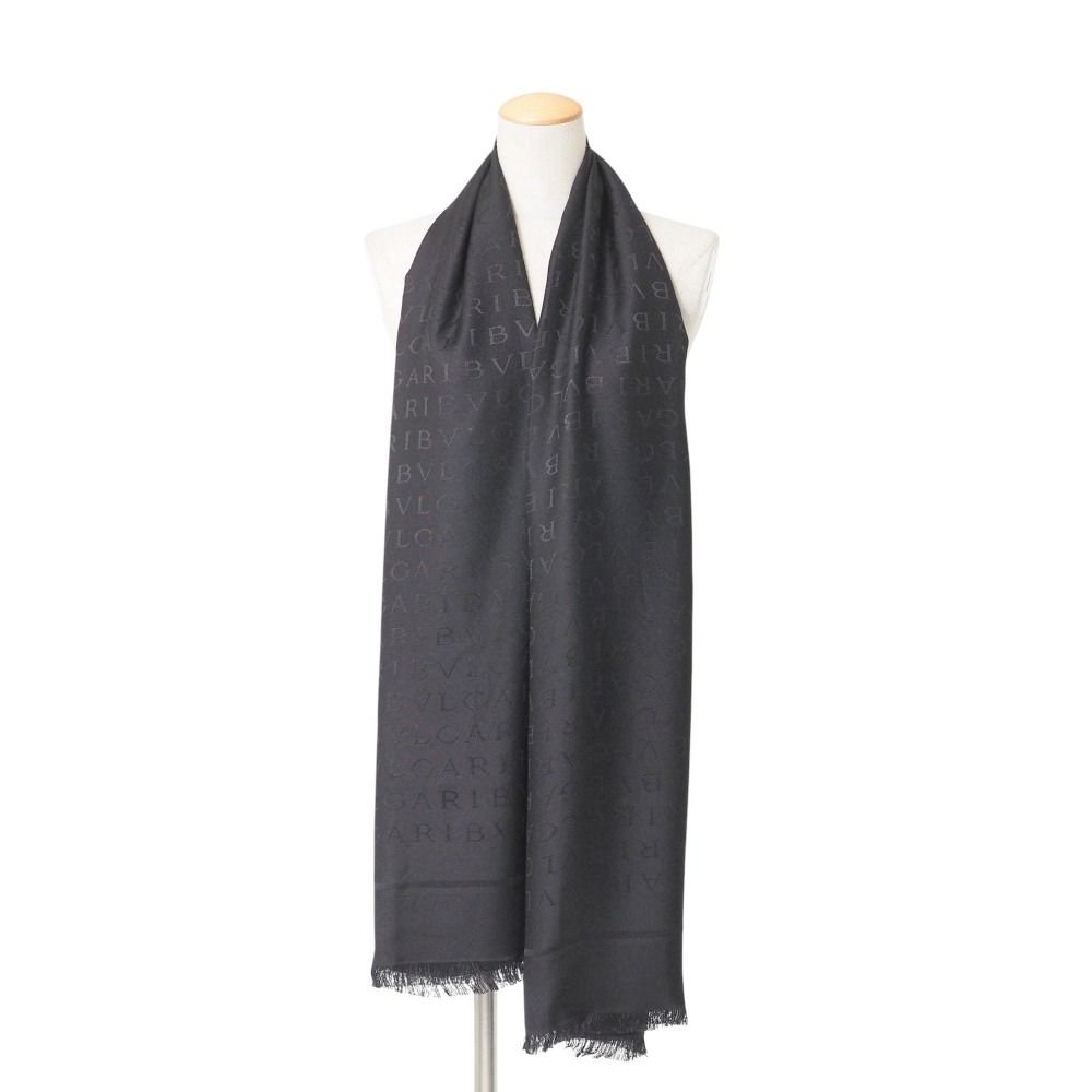 【新品・未使用】BVLGARI ブルガリ シルク スカーフ ストール ブラック org.jpg