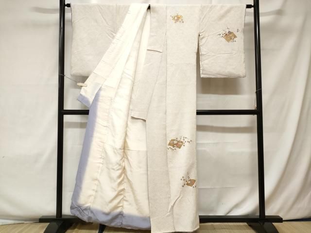 平和屋着物■訪問着　駒刺繍　冊子エ霞花文　金銀彩　逸品　未使用　BAAJ7320pk 平和屋着物□訪問着 駒刺繍 エ霞雲取り天井花文 金彩