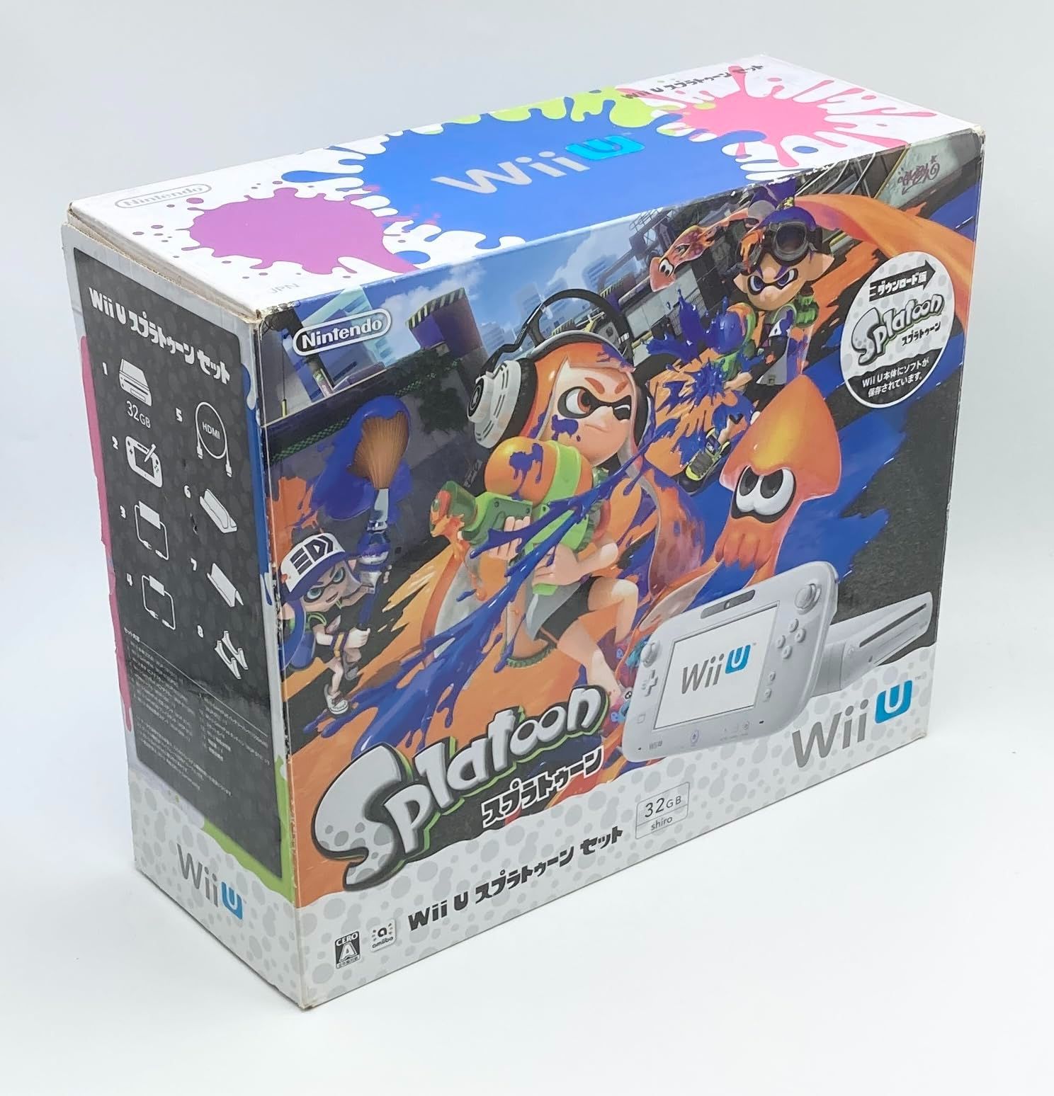 中古 箱付 Nintendo 任天堂 Wii U スプラトゥーン セット - 【イン