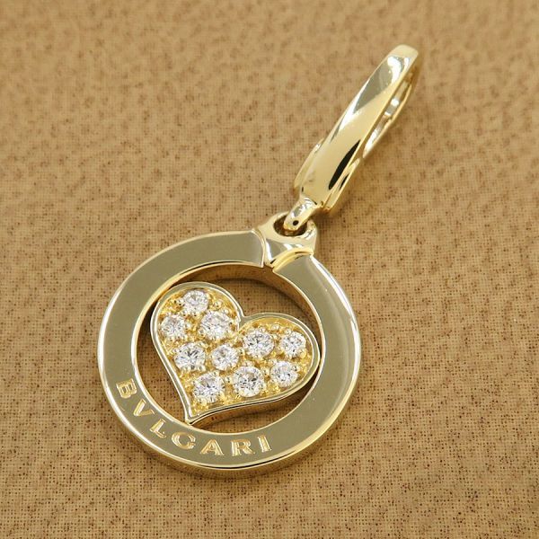 ブルガリ トンドダイヤチャーム ハート 無料ギフトラッピング Aランク