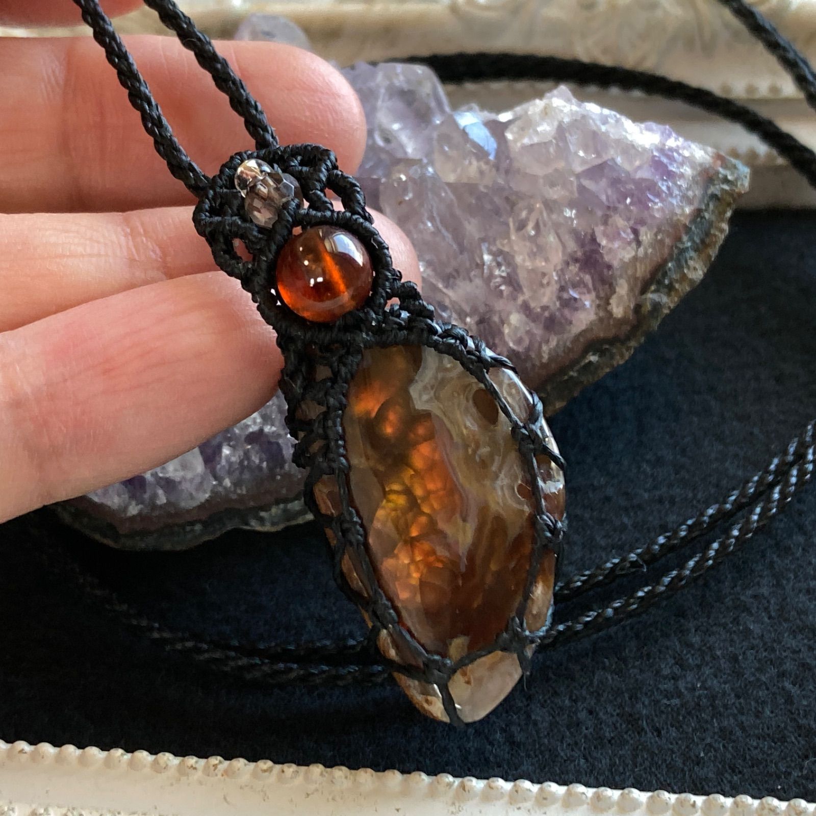 ミニサイズ マクラメ編みネックレス