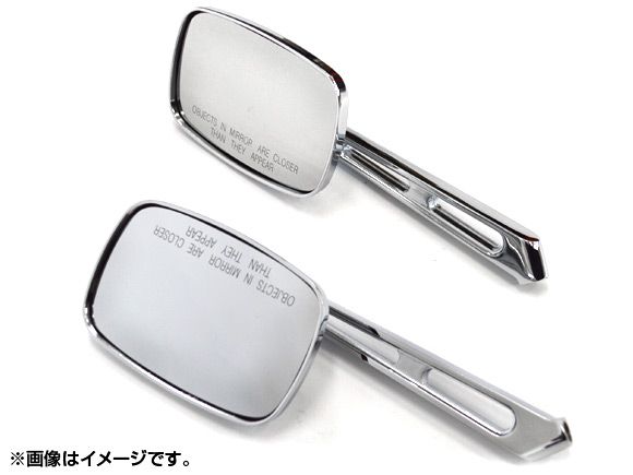2輪 AP ビレットスクエアミラー クローム ハーレー汎用 AP-HP-KA44A1