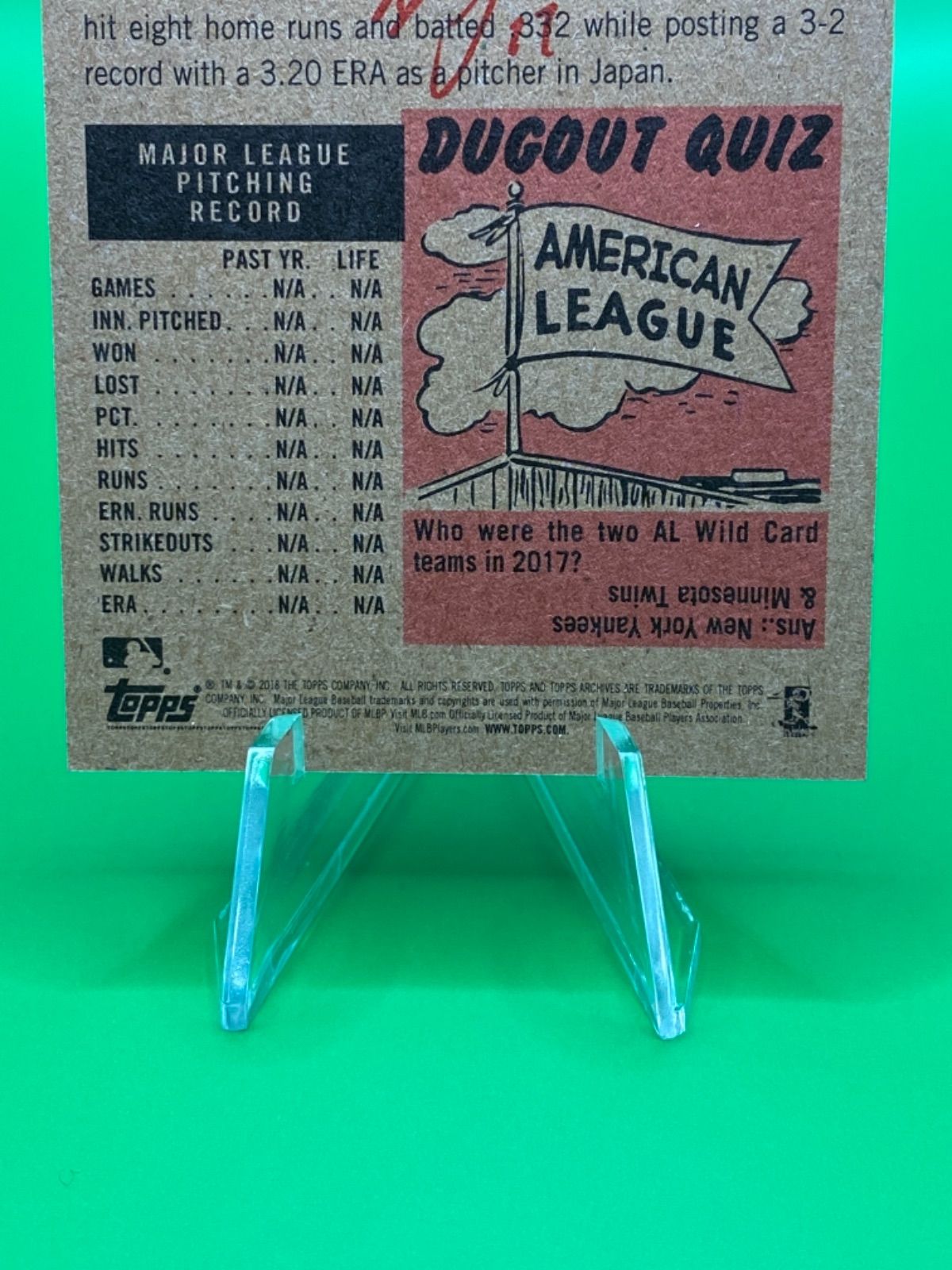 2018 Topps Living大谷翔平RC＃7 - メルカリ