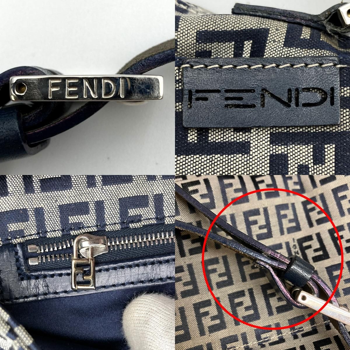中美品 FENDI フェンディ ズッキーノ ショルダーバッグ 肩掛け バッグ